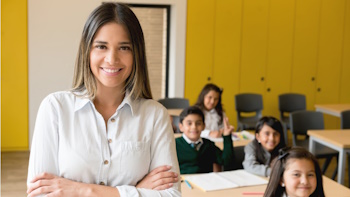 Teacher with her class